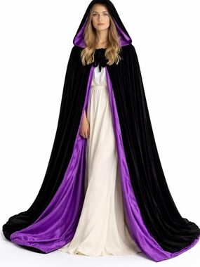 Cloak Fully lined in Satin - Medieval Renaissance Hooded Cape - Unisex
